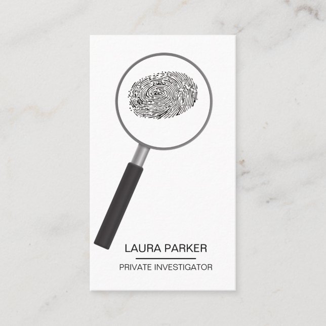 Tarjeta De Visita Detective del investigador privado de impresión de (Anverso)