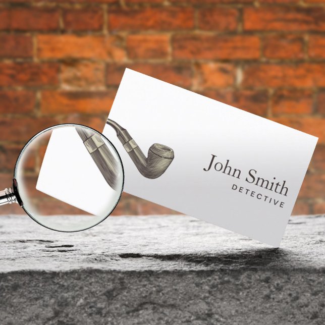 Tarjeta De Visita Detective Plain Retro Pipe Profesional (Subido por el creador)