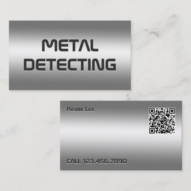 Tarjeta De Visita Detector Metalizado QR (Anverso / Reverso)