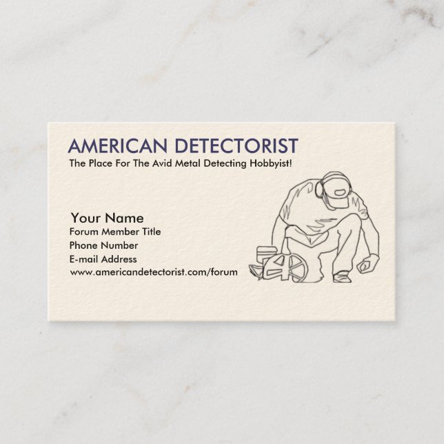 Tarjeta De Visita Detectorista americano (Anverso)