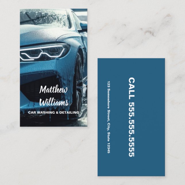 Tarjeta De Visita Detención automática de lavado de coches (Anverso / Reverso)