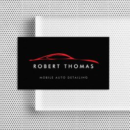 Tarjeta De Visita Detención automática en negro y rojo, reparación a