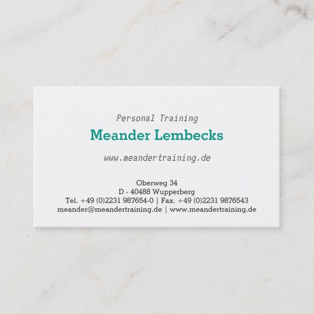 Tarjeta De Visita Dezent mit Punkt (Anverso)