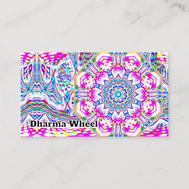Tarjeta De Visita Dharma Wheel ( puedes cambiar las palabras ) (Anverso)