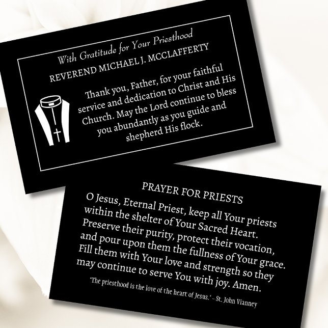 Tarjeta De Visita Día de Acción de Gracias del Sacerdote Católico (Subido por el creador)