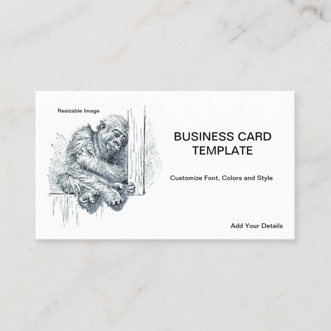 Tarjeta De Visita Día de Descanso - Joven Gorila de Simios (Anverso)