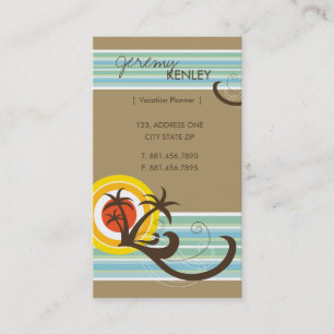 Tarjeta De Visita Día de fiesta tropical de la playa de Brown de la