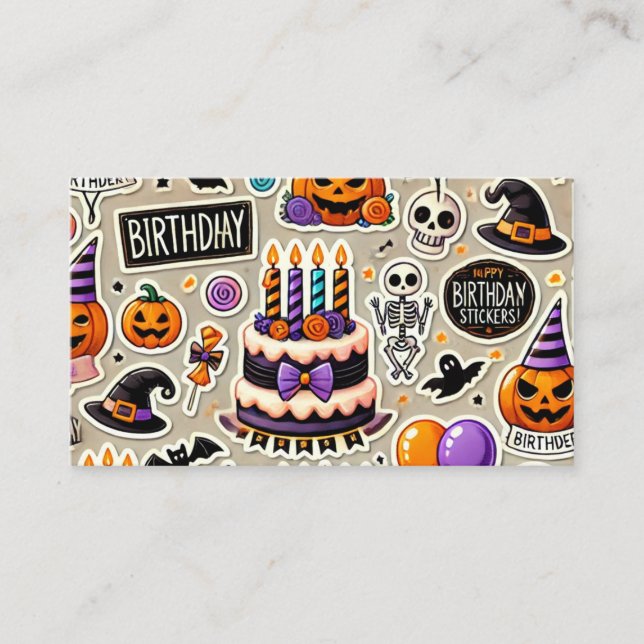 Tarjeta De Visita Día de halloween de los pegatinas (Anverso)