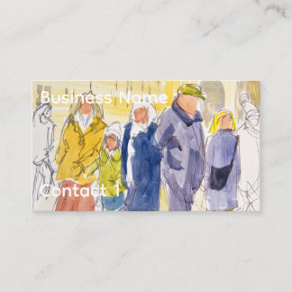 Tarjeta De Visita Día de invierno en la ciudad inglesa pintura en ac