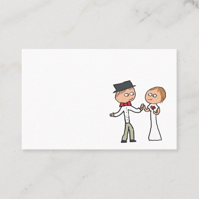 Tarjeta De Visita Día de la boda de novias y novias (Anverso)