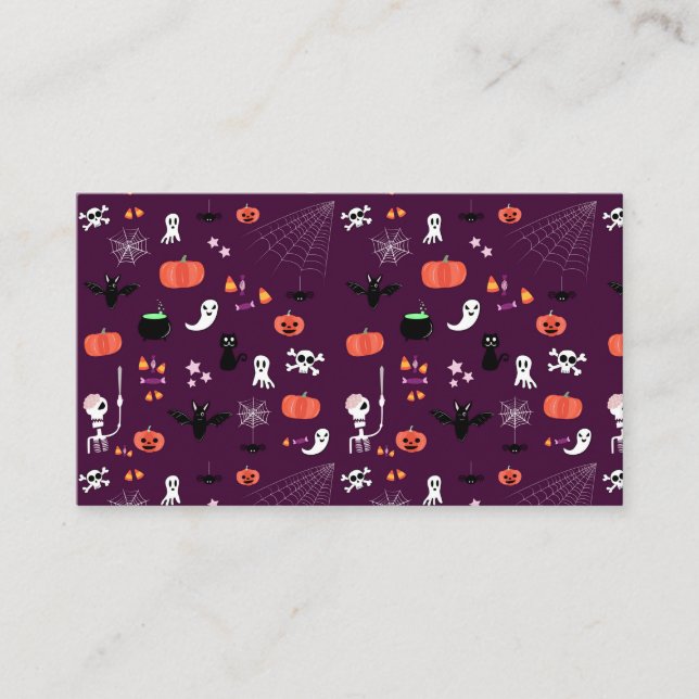 Tarjeta De Visita Día de las Brujas (Anverso)