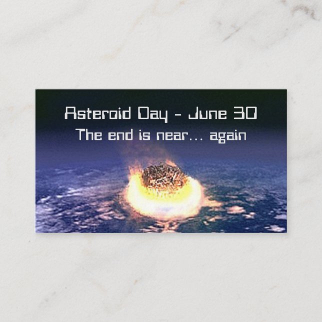 Tarjeta De Visita Día de los Asteroides 30 de junio (Anverso)