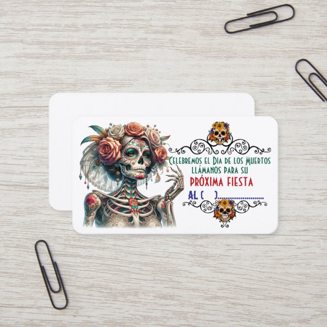 Tarjeta De Visita Dia de los muertos (Anverso/Reverso In Situ)