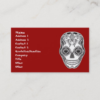 Tarjeta De Visita Día de los Muertos que el Chica Skull