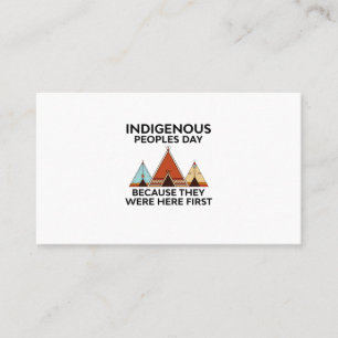 Tarjeta De Visita Día de los Pueblos Indígenas Acá Primero Nativo