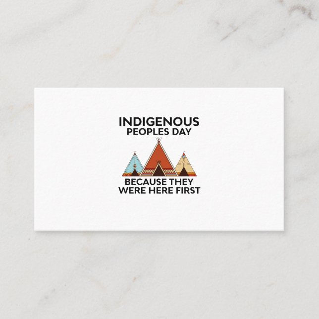 Tarjeta De Visita Día de los Pueblos Indígenas Acá Primero Nativos (Anverso)