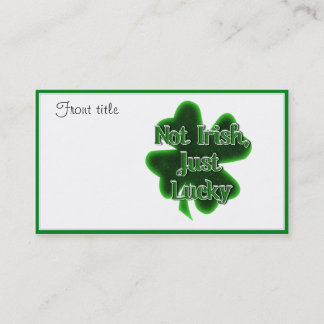 Tarjeta De Visita Día de San Patricio - No irlandés, solo travieso