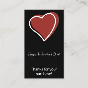 Tarjeta De Visita Día de San Valentín Gracias por su Compra