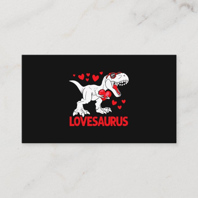 Tarjeta De Visita Día de San Valentín Lovesaurus Dinosaur Trex Love  (Anverso)