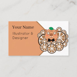 Tarjeta De Visita Día de Spa de Capybara Zen Kawaii con Cítricos