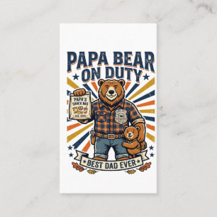 Tarjeta De Visita Día del Padre Camiseta Oso Papá de Servicio Divert