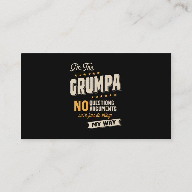 Tarjeta De Visita Día del padre | Grumpa Way Funny Grandpa (Anverso)