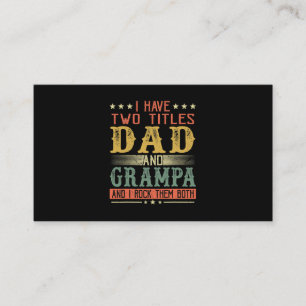 Tarjeta De Visita Día del padre Tengo Dos Títulos Papá Y Grampa
