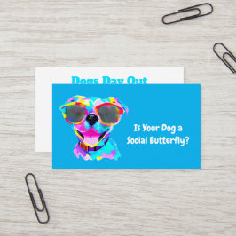 Tarjeta De Visita Día divertido de perros fuera del campamento de pe