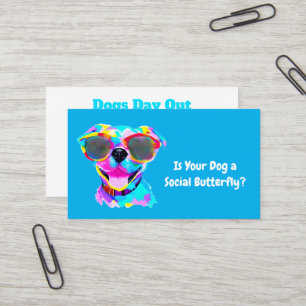 Tarjeta De Visita Día divertido de perros fuera del campamento de pe