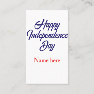 Tarjeta De Visita día feliz de la independencia nombre rojo azul ame