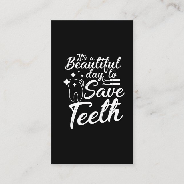 Tarjeta De Visita Día hermoso del regalo del médico del dentista (Anverso)