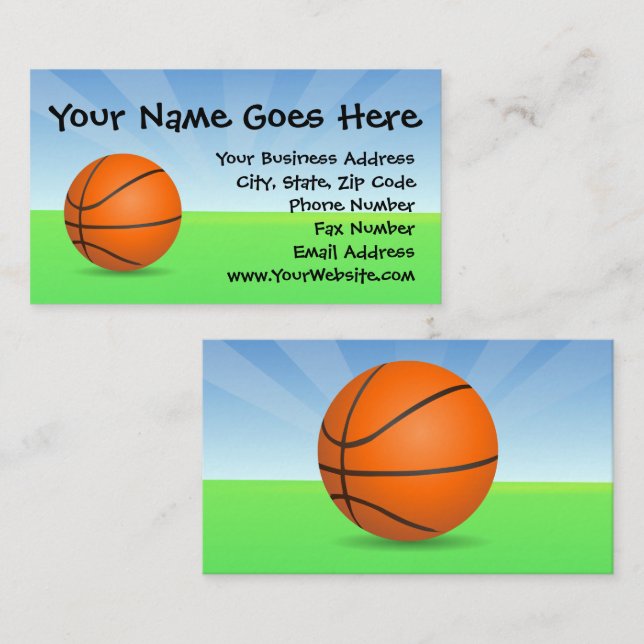 Tarjeta De Visita Día soleado del baloncesto de los deportes del