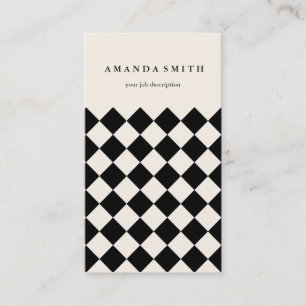 Tarjeta De Visita Diagonal moderna de la crema negra bajo control