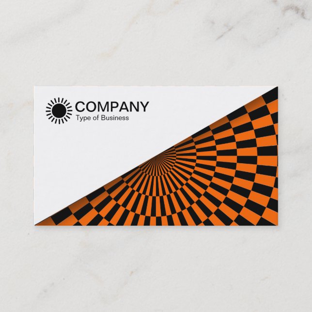 Tarjeta De Visita Diagonal V2 - Blanco - Naranja De Op Art (Anverso)