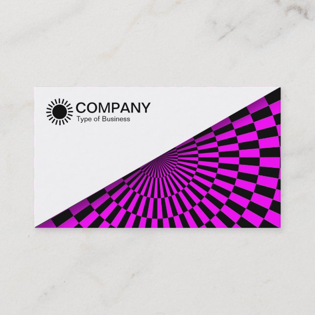 Tarjeta De Visita Diagonal V2 - Blanco - Op Art Magenta (Anverso)