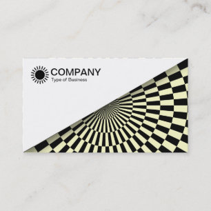 Tarjeta De Visita Diagonal V2 - Blanco - Op Art Negro y Amarillo pál