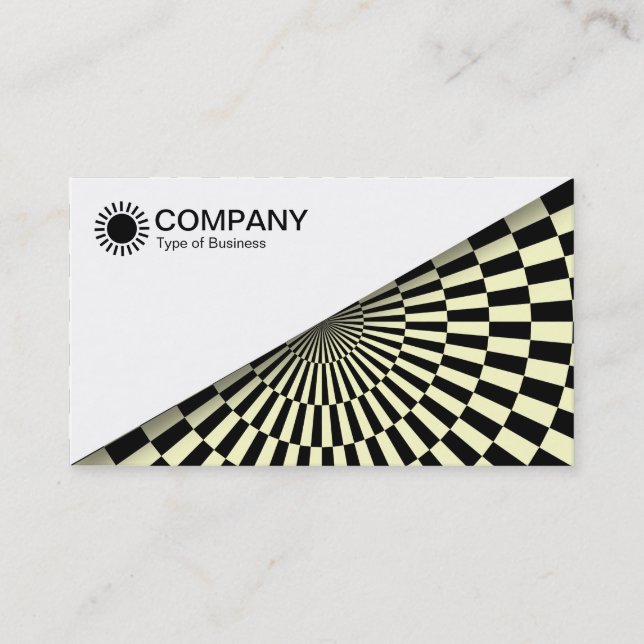 Tarjeta De Visita Diagonal V2 - Blanco - Op Art Negro y Amarillo pál (Anverso)
