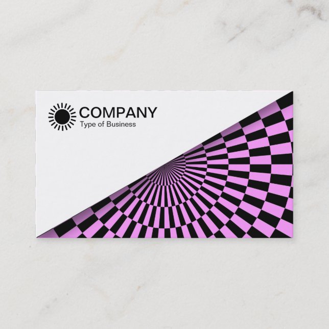 Tarjeta De Visita Diagonal V2 - Blanco - Op Art Violet (Anverso)