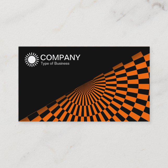 Tarjeta De Visita Diagonal V2 - Negro - Naranja de Op Art (Anverso)