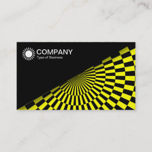 Tarjeta De Visita Diagonal V2 - Negro - Op Art Amarillo