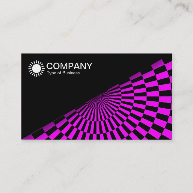 Tarjeta De Visita Diagonal V2 - Negro - Op Art Magenta (Anverso)
