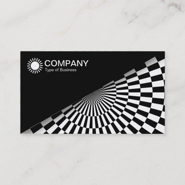 Tarjeta De Visita Diagonal V2 - Negro - Op Art Negro y Blanco (Anverso)