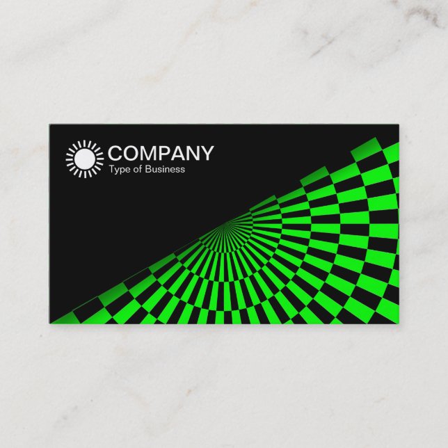 Tarjeta De Visita Diagonal V2 - Negro - Verde de Op Art (Anverso)