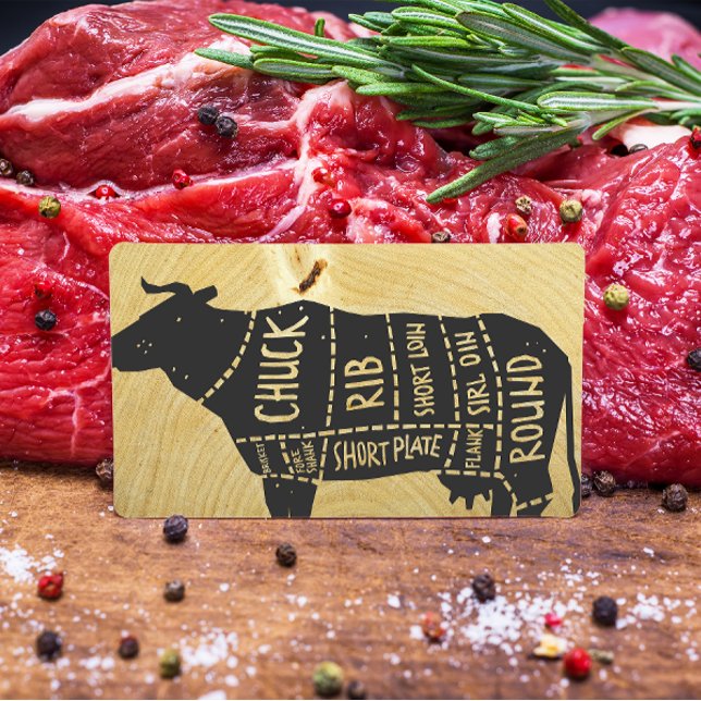 Tarjeta De Visita Diagrama de carne | Carniceros Knife (Subido por el creador)