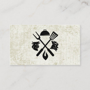 Tarjeta De Visita Diagrama de carne Utensilios de barbacoa   Pollo d