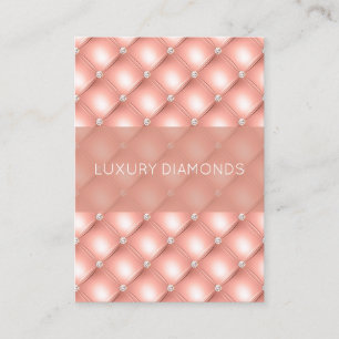 Tarjeta De Visita Diamante Atrapado Rosa Dorado Lujo Rosa