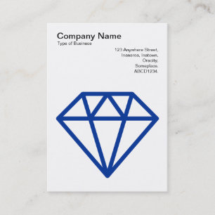 Tarjeta De Visita Diamante - Azul marino sobre blanco