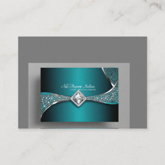 Tarjeta De Visita diamante azul verde azulado