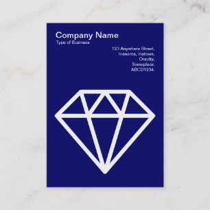 Tarjeta De Visita Diamante - Blanco en la marina profunda