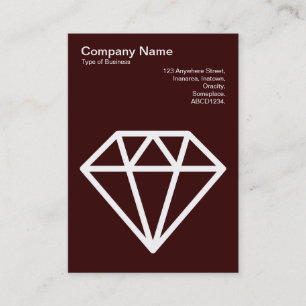 Tarjeta De Visita Diamante - Blanco sobre marrón oscuro